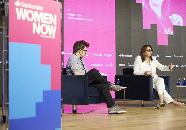 Victoria Alonso, Ángeles Santamaría y Cynthia Germanotta, en la segunda sesión de Santander WomenNOW
